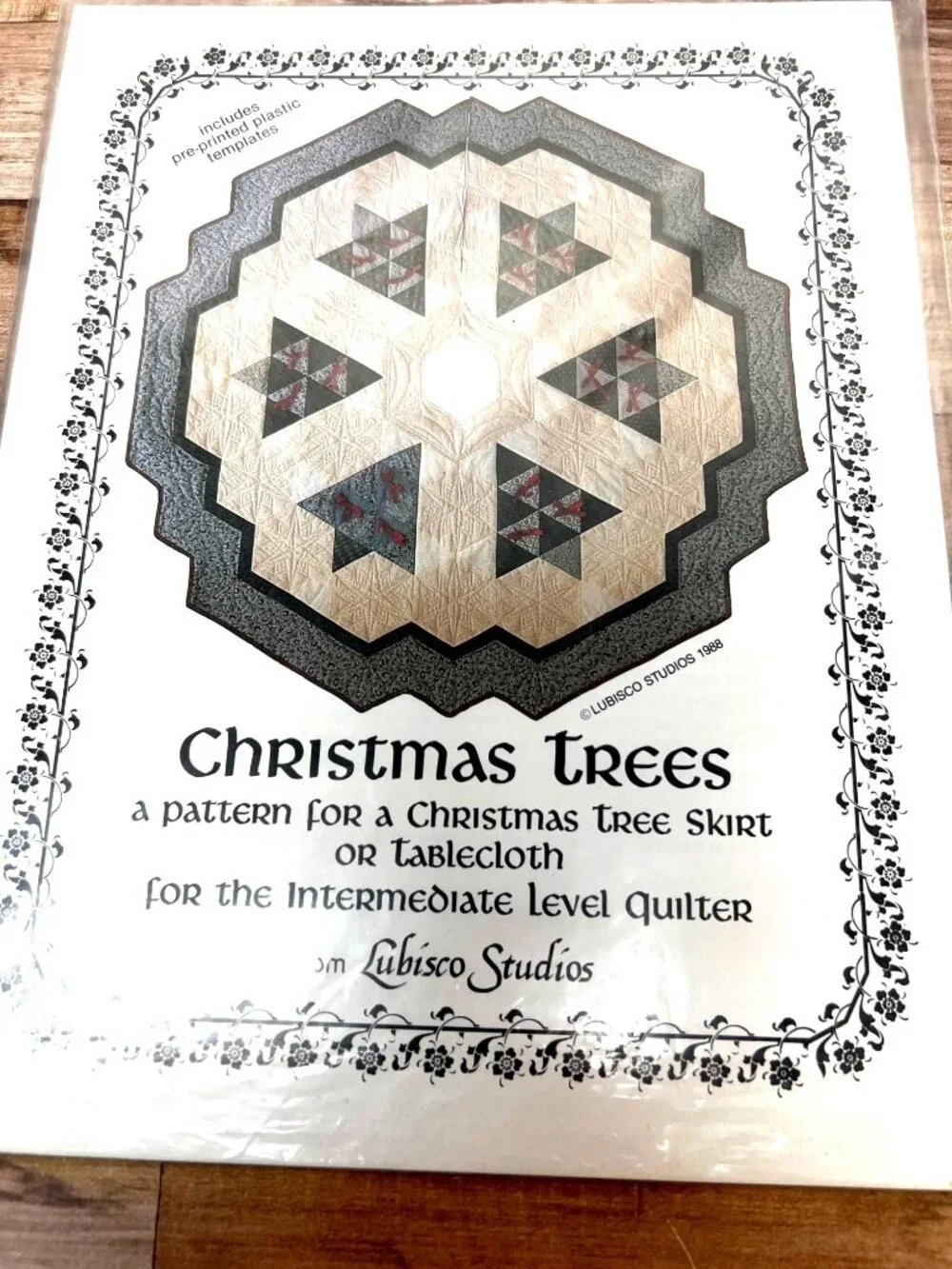 Christmas Trees Quilting Pattern For Tree Skirt Or Tablecloth  Intermediate